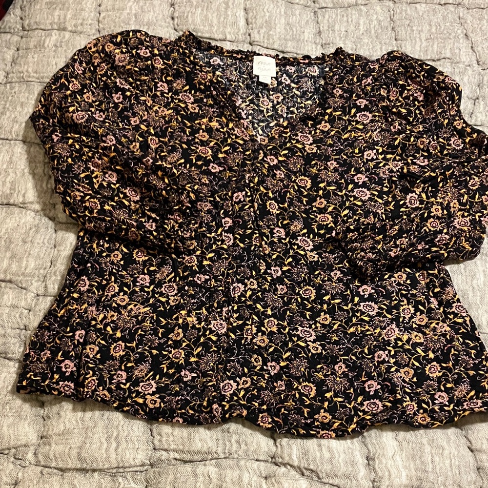 Roan and Ryan Floral Black and Pink Women's Top